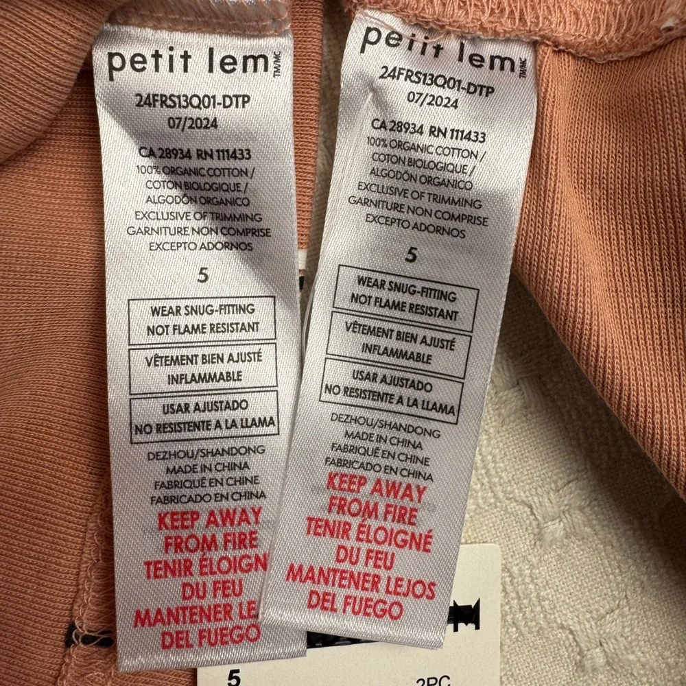 NWT Petit Lem Pajamas Halloween Glow Pumpkin Cat Kid 5 Dusty Pink Organic Cotton